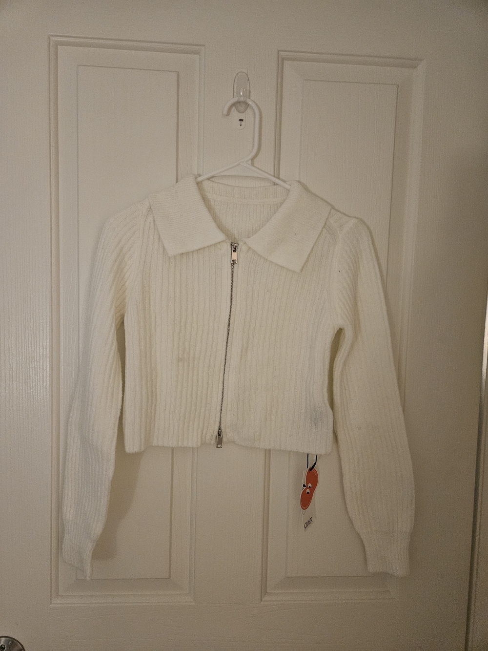 Cider Cream Ribbed Double Zipper Sweater